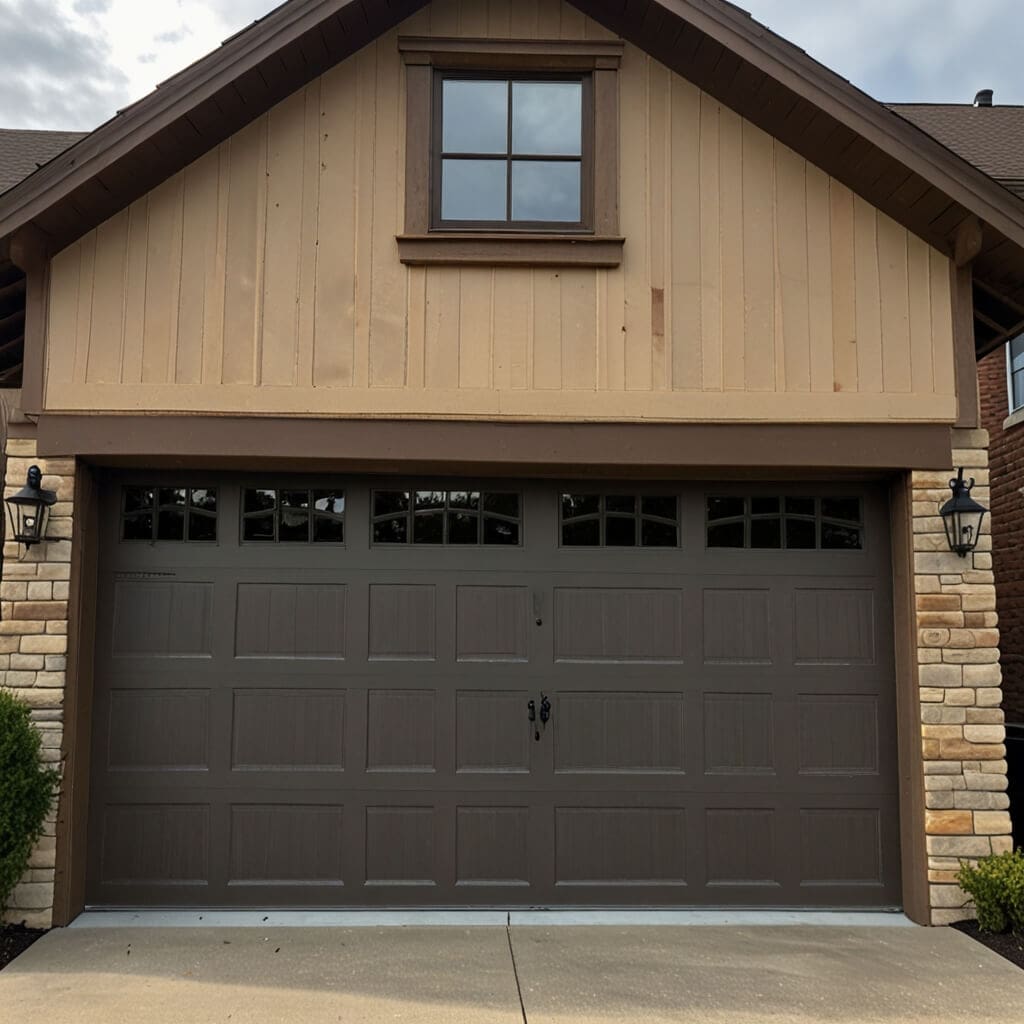 vertical timber slat garage door